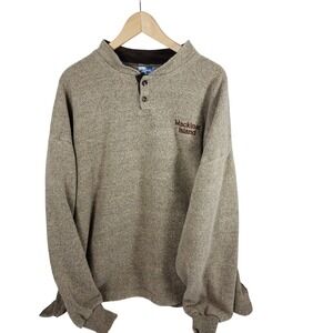 Mackinac Island Men 2XL Pullover Sweater Mens Art Unlimited Tan Textured